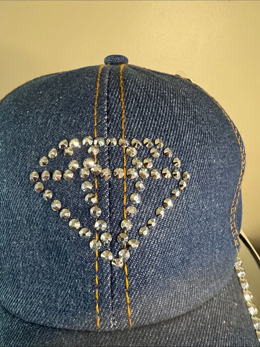 Bling Denim Diamond Baseball Cap NWT